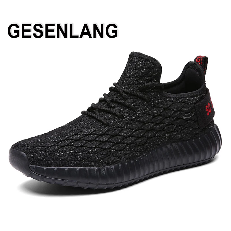 

Men's Big Size Running Shoes Flyknit Breathable Soft Outdoor Male Sneakers Rubber Anti-slip Wear-resistant Tourism Walking Shoes