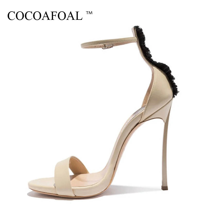 

COCOAFOAL Women Open Toe Heels Sandals Plus Size 33 43 Gladiator Bridal Shoes Party Sexy Fashion Heel Height Wedding Sandals