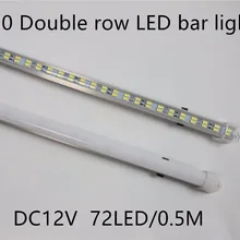 5 шт./лот, 72 светодиода, 5730, светодиодный светильник, жесткая двухрядная полоса, не водостойкая, 12 В, 12 мм, PCB, 72 светодиода/0,5 м, более яркая, чем 5630