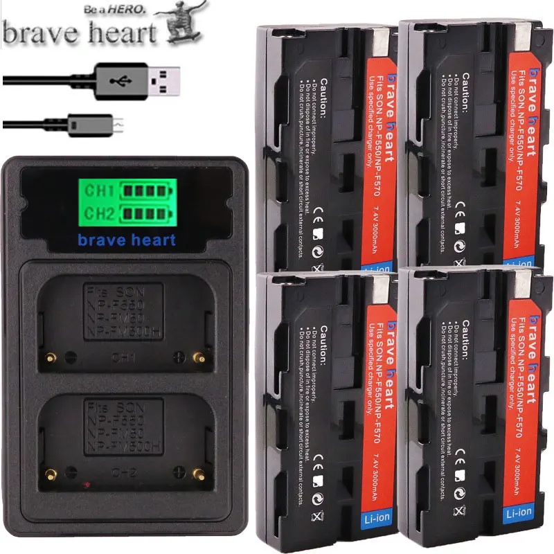 Зарядное устройство USB 4x bateria NP-F570 NP-F550 NP-F330 NP F550 NP F330 F750 Батарея для sony CCD-SC55 CCD-TRV81 DCR-TRV210 MVC-FD81 Привет-8