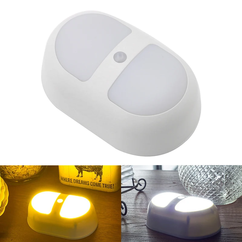 

Motion Sensor Control Night LED Lamp Stick On Wall Battery Powered Path Light