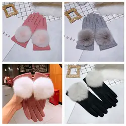 FY Корейская версия перчатки fox на осень-зиму кашемир теплые зимние женские зимние вязаные простой студенческие перчатки сенсорный экран
