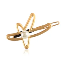 1 шт. заколки для девочек геометрический пятиконечная звезда аксессуары для волос металлическая Морская звезда квадратные заколки для волос G0507