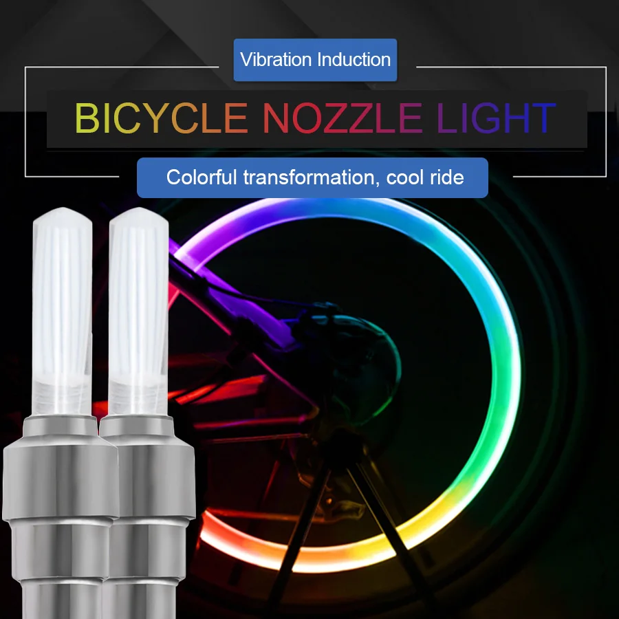 

VVVIST 2PCS Bike Motorcycle Car Wheel LED Light Tyre Valve Cap Flash Lamp Caps On Car Wheels Tires Accessories Auto Car Light