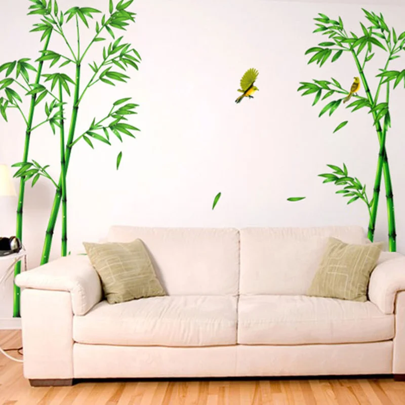 

Removable Green Bamboo Forest Depths Wall Sticker Creative Chinese Style DIY Tree Home Decor Decals for Living Room Decoration