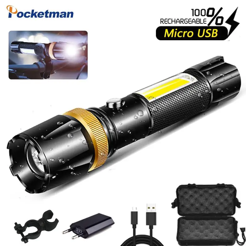 Details about / 1 x Ultra Bright Tactical XH-P70 LED Flashlight Torch 5-Mode USB Rechargeable