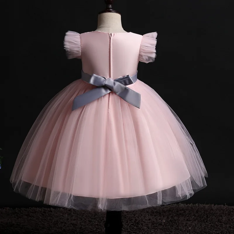 Платье принцессы для маленьких девочек; костюм для дня рождения; кружевное платье с цветочным узором для девочек; детское платье-пачка на свадьбу и Рождество; элегантное От 2 до 14 лет для девочек