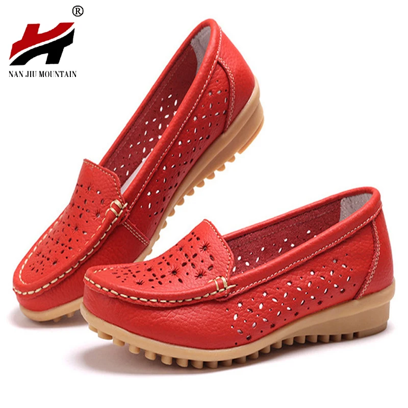 black Femme Appartements En Couleurs White Chaussures Taille red Glissement 2017 Femmes Sur Mocassins La Cuir Plus Plates De Véritable bfyg76
