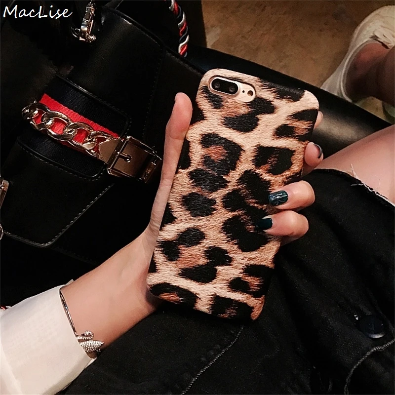 

High Quality Pu Leather Leopard Phone Case for Iphone 7 7plus 6 6s 6plus 8 X Retro Soft TPU Case Luxury Back Cover
