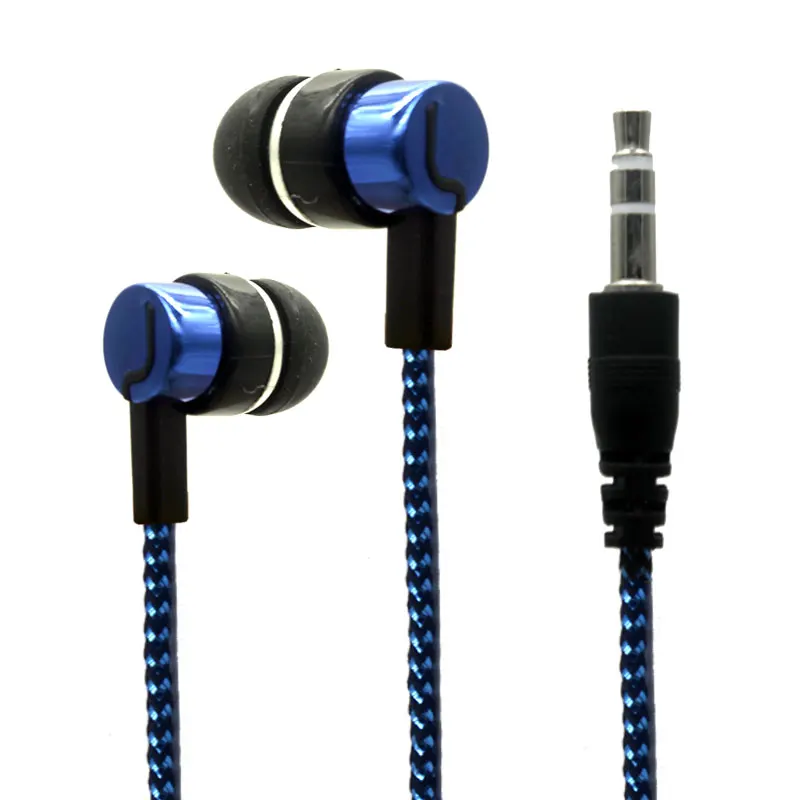 

Metal Earphones Jack Standard Noise Isolating 1.1M Reflective Fiber Cloth Line 3.5mm Stereo In-ear Earphone