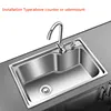 kitchen sink stainless steel Finished brushed single bowl sink kitchen above counter or undermount without faucet kitchen sinks 1