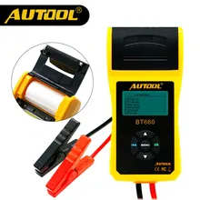 Original AUTOOL BT660 Battery System Tester Built-in Thermal Printer Multi-Language Automobile Battery Tester