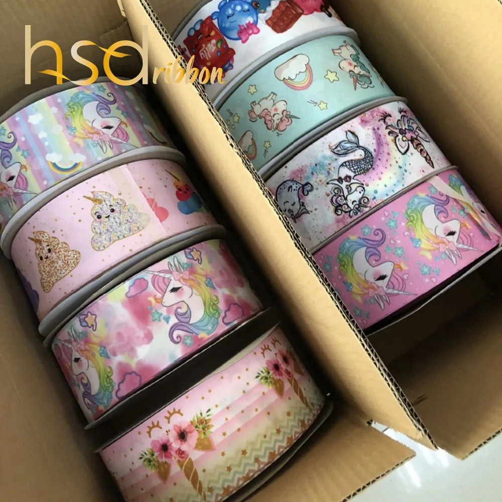 HSDRibbon diy мультфильм Стиль 22 мм 38 мм 50 мм 75 мм теплопередача напечатаны на Grosgrain ленты