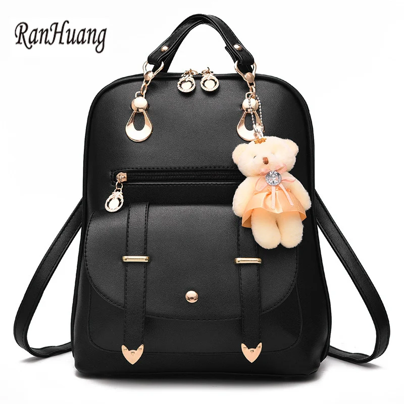

RanHuang Fashion Backpacks Women Backpack School Bags For Teenage Girls Ladies Travel Bags PU Leather Package mochila feminina