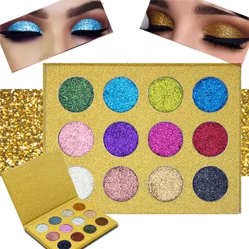 

Luckyfine 12 Color Diamond Glitter Rainbow Eye Shadows Make Up Cosmetic Pressed Eyeshadow Palette Makeup Tools Gift