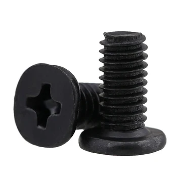 

200Pcs M2 M2.5 M3 CM Carbon Steel Large Flat Head Cross Thin Edge Flat Screw Black Zinc Thin Head Screw