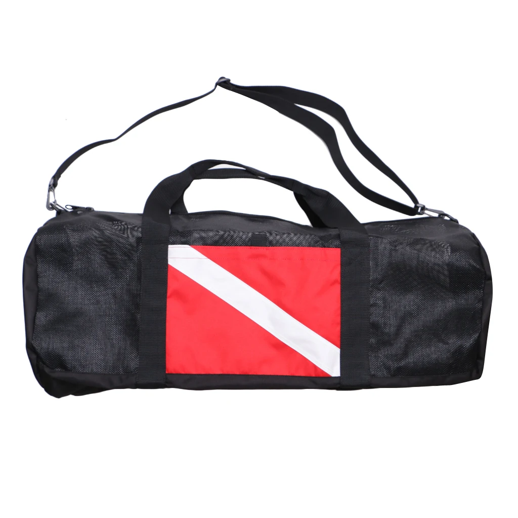 Nylon Dive Flag Mesh Gear Bag Zipper Holdall for Scuba Diving Swimming Beach Sports Camping Travel