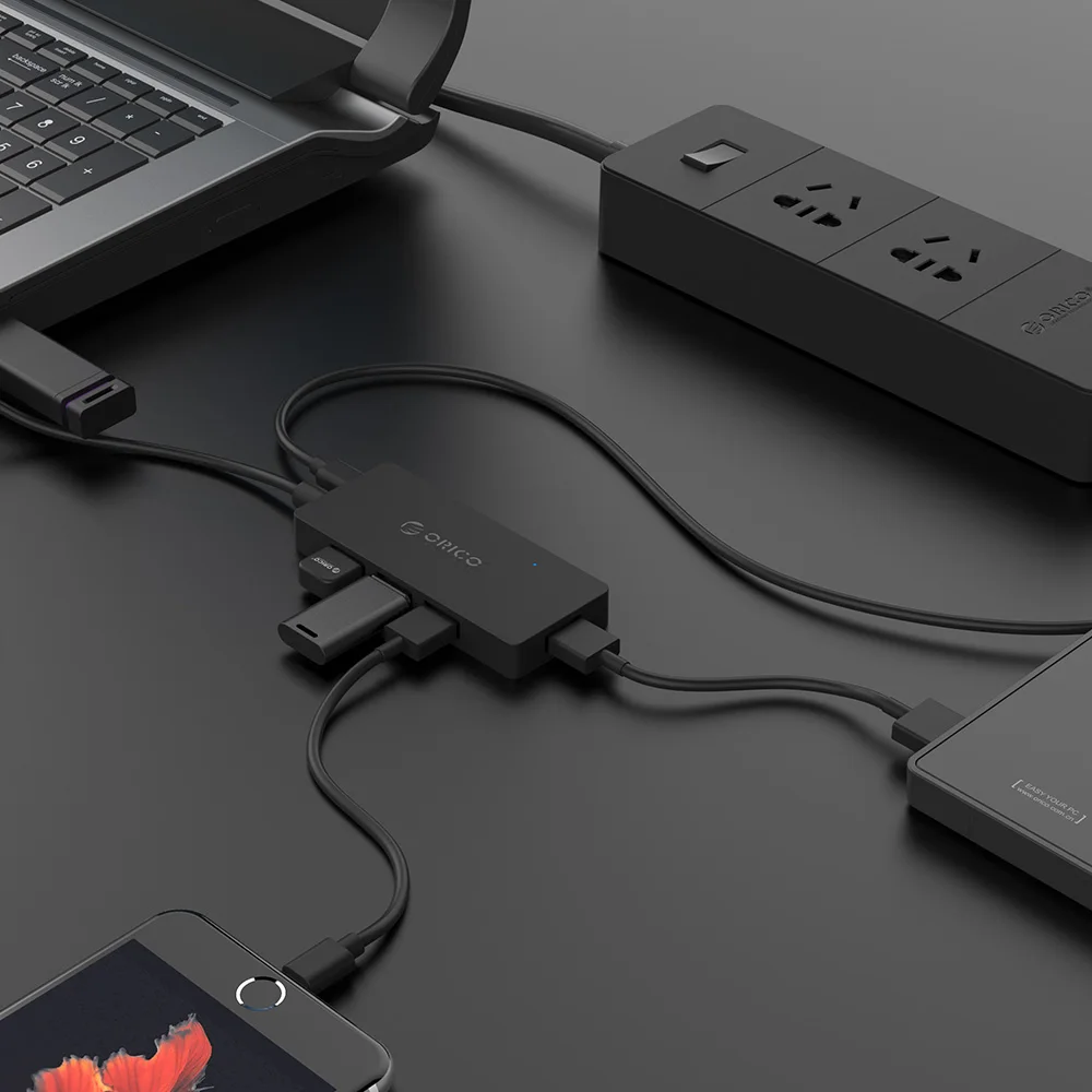 ORICO HS4U usb хаб с 4 портами USB 3 0 прямоугольный мини концентратор функцией OTG для ОС