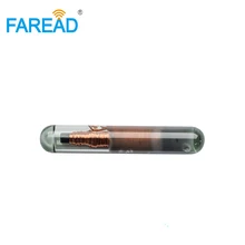X60pcs 134,2 кГц Технология радиочастотной идентификации, стеклянная бирка 1,4*8 мм RFID животный микрочип EM4305 ISO11784 ISO11785 Икар Сертификация встраиваемый транспондер