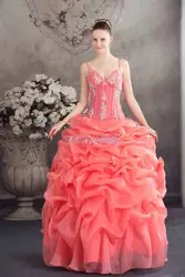Бесплатная доставка Новое поступление шарик ручной работы платье на заказ невесты плюс размер длинное свадебное платье Бандаж с v-образным