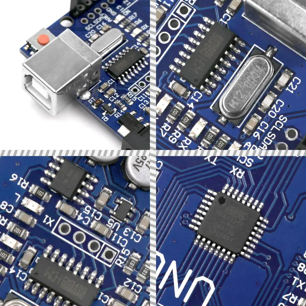 Для UNO R3 макетная плата ATmega328P CH340 CH340G для Arduino R3 с прямым штыревым разъемом