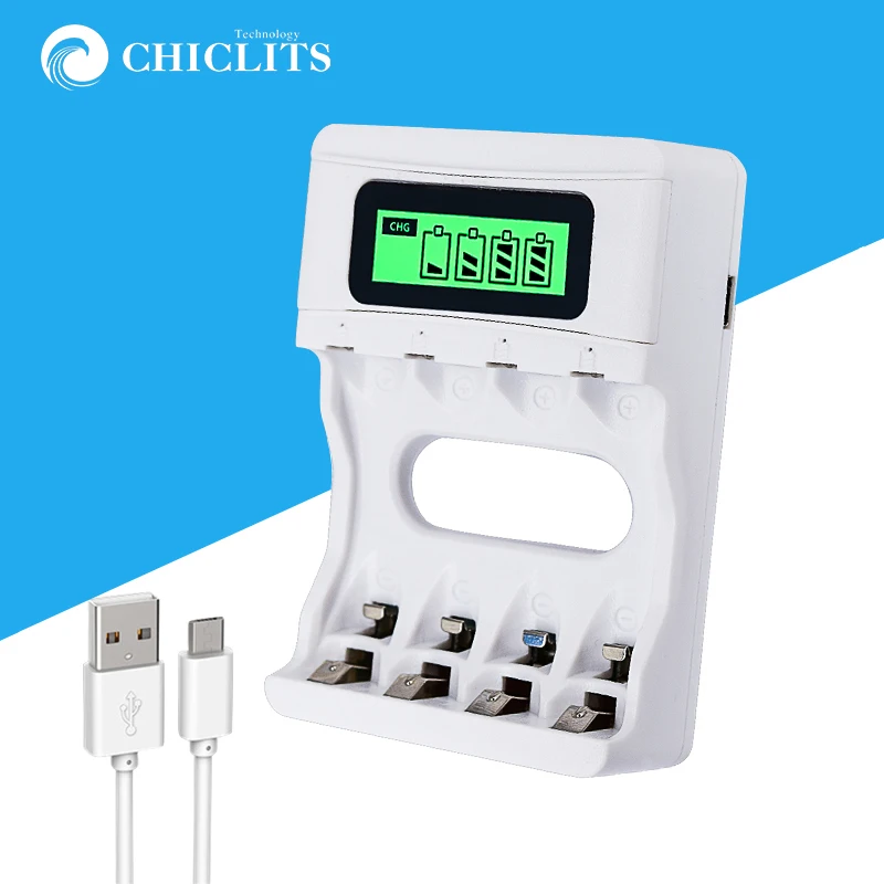 Интеллектуальное зарядное устройство USB с ЖК-дисплеем для батарей AA / AAA |