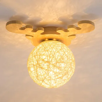 

Granman Nordic household balcony ceiling lamp simple wood cloakroom hallway entrance aisle creative ceiling lamp wl3291342