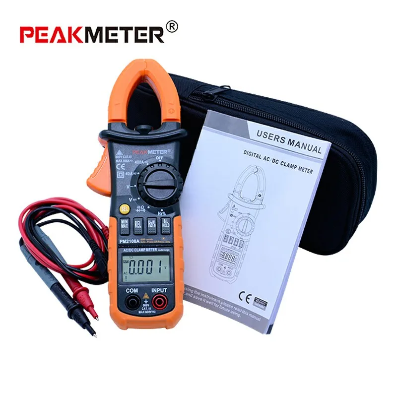 PEAKMETER PM2108A Цифровой мультиметр-зажим частота Макс./мин. Значение измерения удерживания лампы освещения