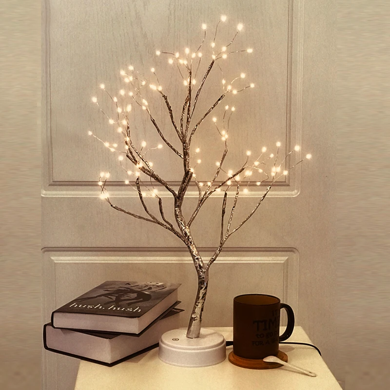 

Switch control Tree Bright LED Lamp 108LEDS Copper Wire Firetree Tree Lamp Light For Home Christmas Holiday Decor USB