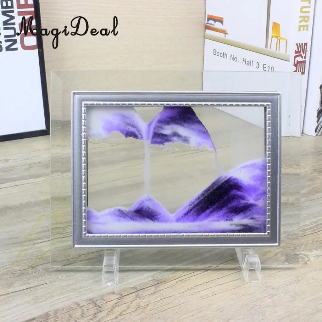 Mix Visual Illusion Floating Liquid Motion Timer Landscape Liquid Sanglass Flowing Sand Drawing Toy Desk Supplies 