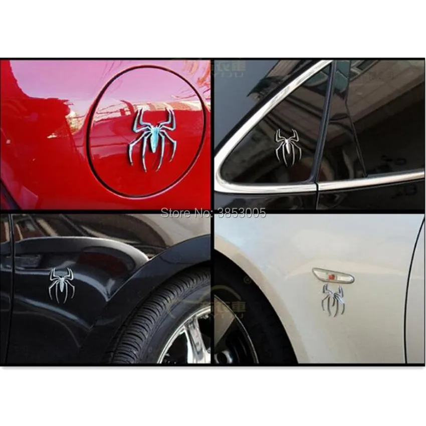 

Car 3D Metal Styling Chrome Spider Emblem Sticker for skoda octavia a7 tiguan kia peugeot 407 nissan fiat 500 tipo FOR suzuki