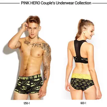 

PINK HERO Brand Men & Women New Boxers Cartoon Printed Men's Boxer Shorts Underwear Men Shorts Cuecas Couple Lovers Underwear