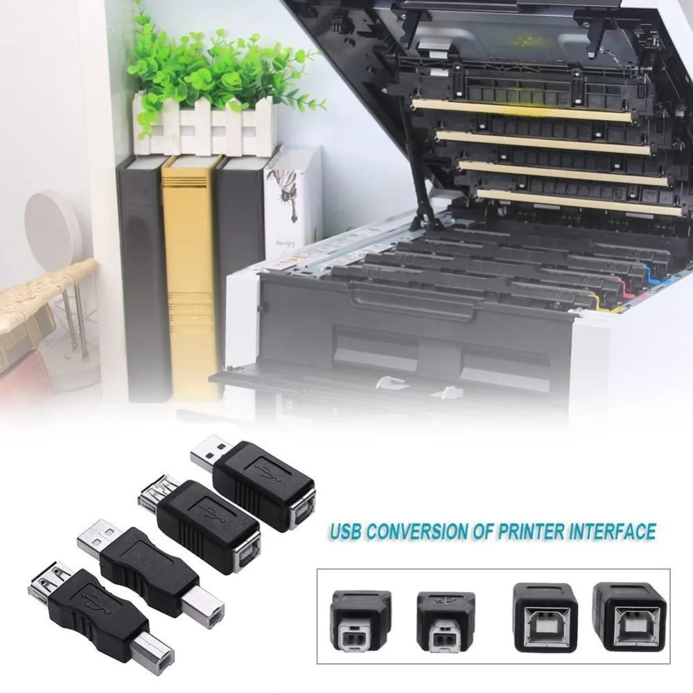 

Mini 4 pcs/pack black USB 2.0 Type A Female to USB Type B Male Plug Extend Printer Adapter Converter Connector Adapters