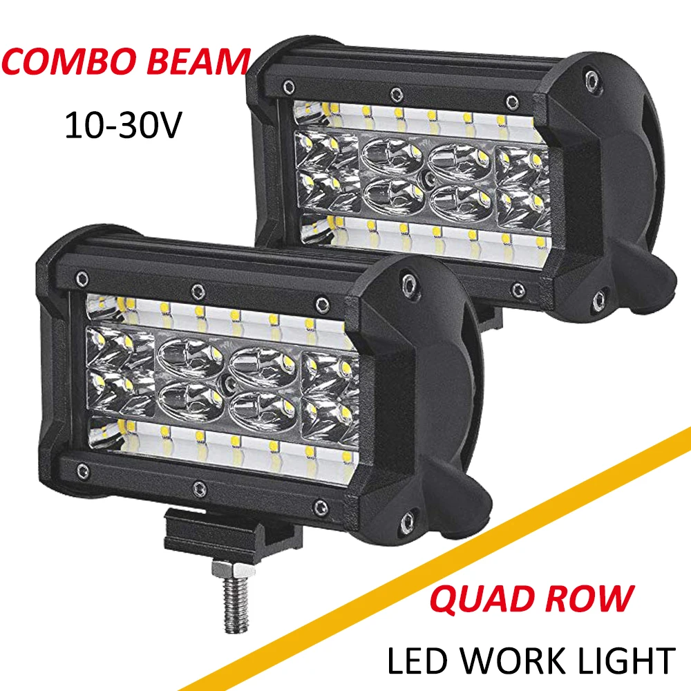 

5 inch Offroad LED Work Light Bar Combo Beam 10-30v Quad-Row 6500K Fog Light LED Pods Car Lamp for Jeep SUV ATV UTV Truck Boat
