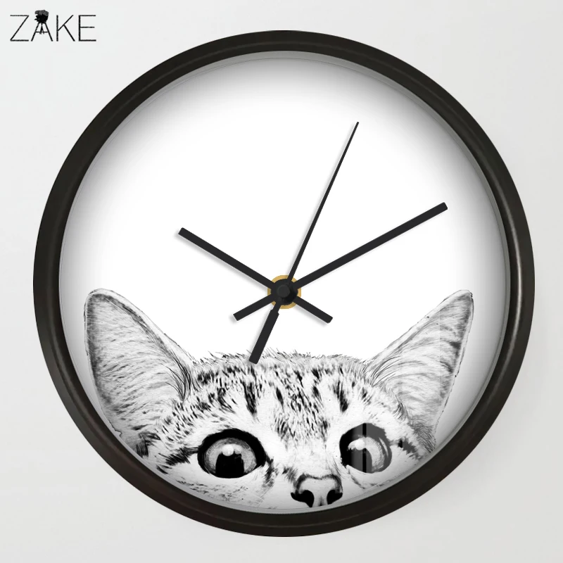 Chic Art Wall Clock Cute Cat For Living Room Wall Decor, Table