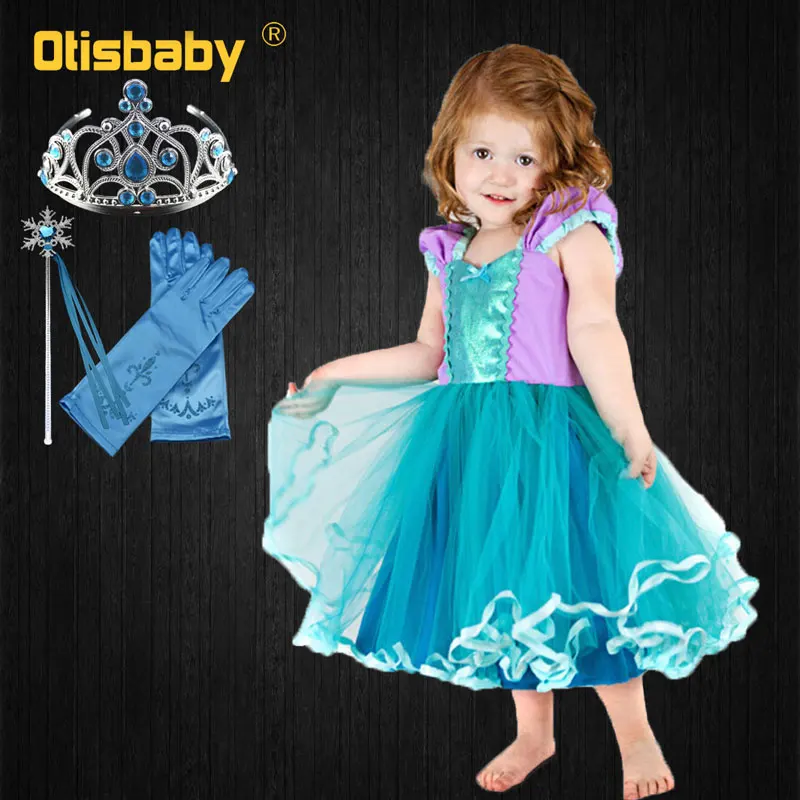 

2019 Girls Summer Floral Wedding Dress The Little Mermaid Princess Dress First Communion Dress Toddler Girl Tulle Rapunzel Dress