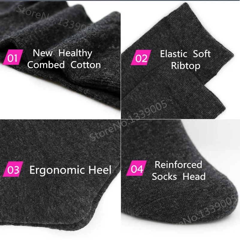 Мужские дышащие хлопковые носки размера плюс 43-49 высокого качества, мужские черные носки бизнес бренда, хлопковые носки, 5 пар/партия