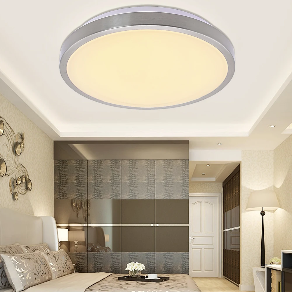 

12W 16W 960LM/1280LM Modern LED Ceiling Light Nickel plating Indoor ceiling Lighting Lamp warm white 2700k Bedroom Living Room