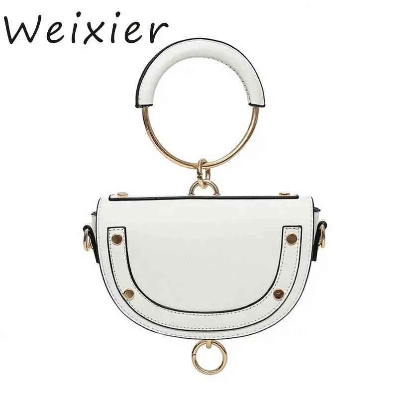 

Original design 2018 new metal handle to the semi-circular dumplings package trend female semi-circular hand shoulder bag AA-56
