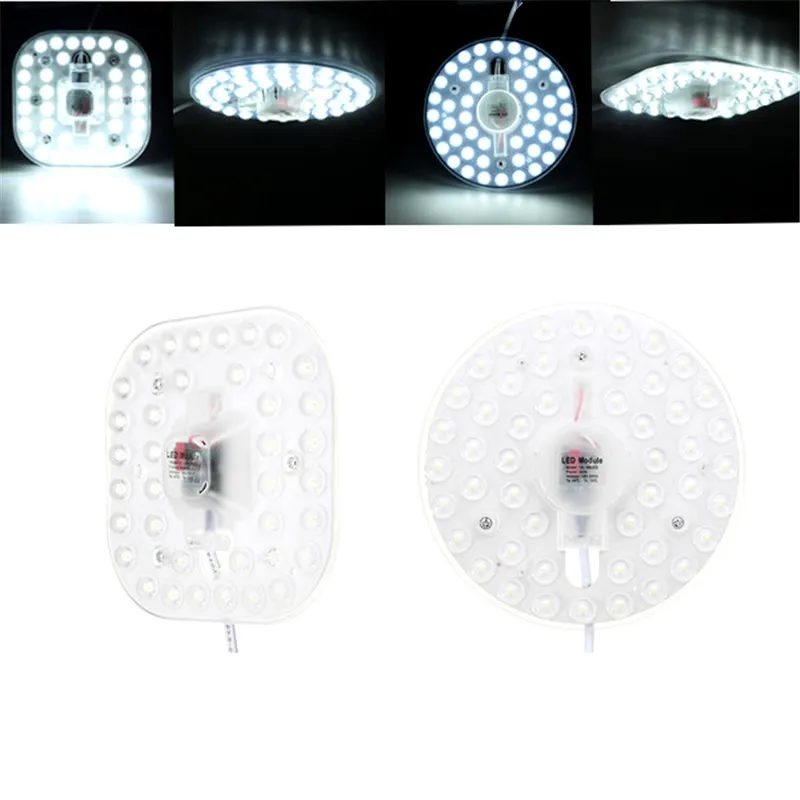 Mrosaa Ceiling Light Parts 18W 24W Round Square Pcb Board LED Module Pure White Retrofit Replace Ceiling Lamp AC165-265V Mrosaa Ceiling Light Parts 18W 24W Round Square Pcb Board LED Module Pure White Retrofit Replace Ceiling Lamp AC165-265V