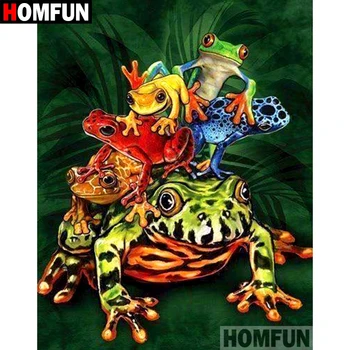 

HOMFUN Full Square/Round Drill 5D DIY Diamond Painting "Colored frog" Embroidery Cross Stitch 5D Home Decor Gift A08802