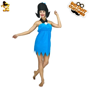 

DSPLAY Betty Rubble Flintstone Woman Party Costume Carnival Roleplay Wildwoman Outfits New Design Sexy Cosplay Fancy Dress