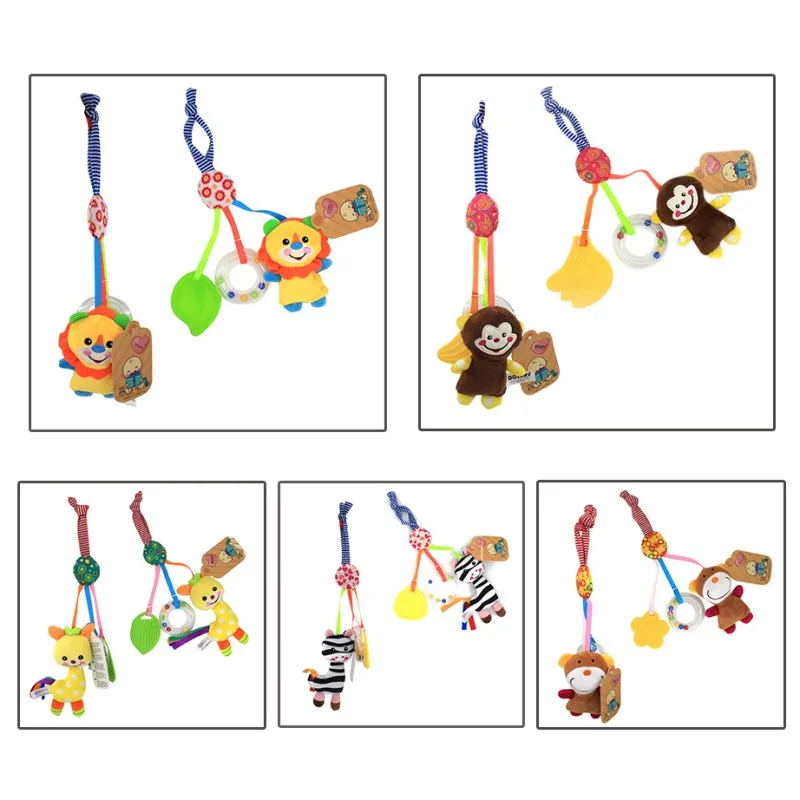 

Baby toy Stroller Crib Hanging Rattle Music Teether Stuffed Doll rubber Development Gifts kid High Quality
