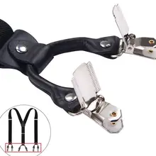 3.5 см ширина Для мужчин подтяжки ремешок чулок 6 клипы 80-115 см Пояса из натуральной кожи