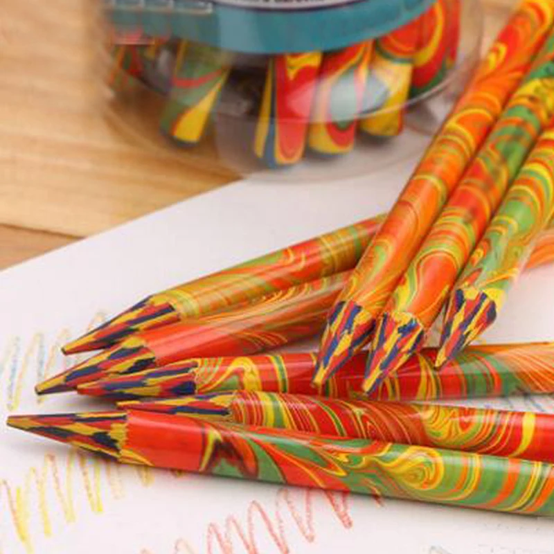 

2 Pieces Without Wood Colored Pencils Drawing Area 4 in 1 Color Graffiti Drawing Art Supplies Novelty Pens student Sationery