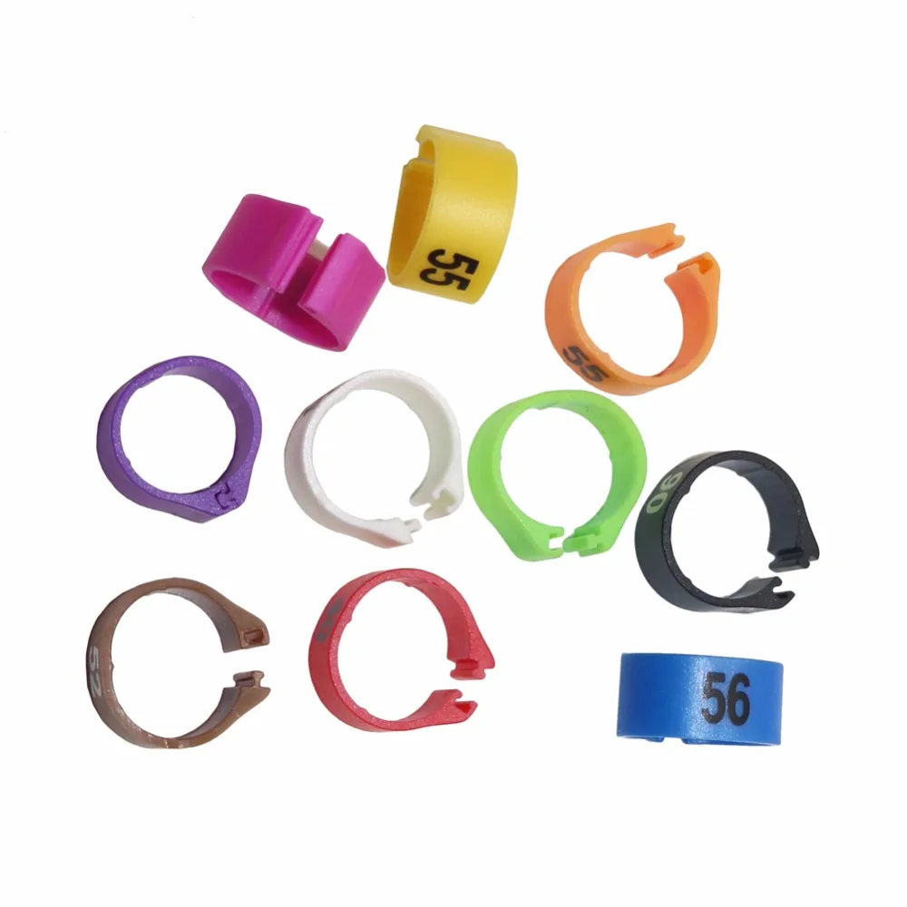 Title 2, 100 pcs 12MM 14MM Bird Plastic Clip Rings Pige...