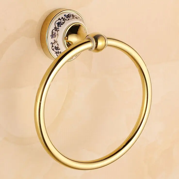 

Wholesale Towel Ring With Porcelain Base Bathroom Accessories Towel Holder Wall Mounted Towel Rack R522