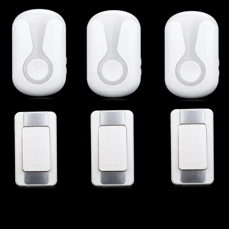 

High Quality IP44 Waterproof Wireless Doorbell 300M Range with 36 Chimes Tone 4-Level Volume with 3 Push Button and 3 Receiver