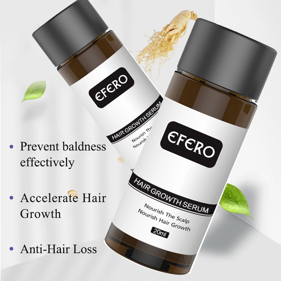 EFERO быстрая мощная эссенция для роста волос имбиря продукты для выпадения волос сыворотка для роста волос эссенция для роста бороды забота о здоровье 20 мл