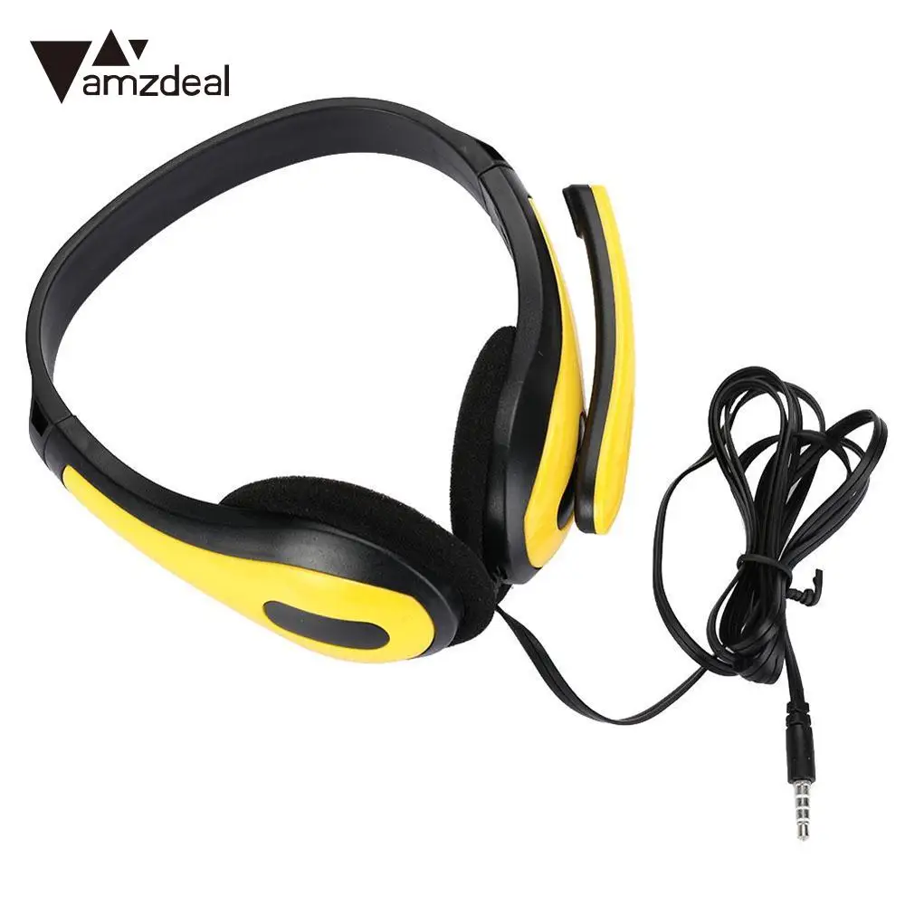 Проводная стереогарнитура Amzdeal 3 5 мм Hi Fi музыкальные наушники с микрофоном умный